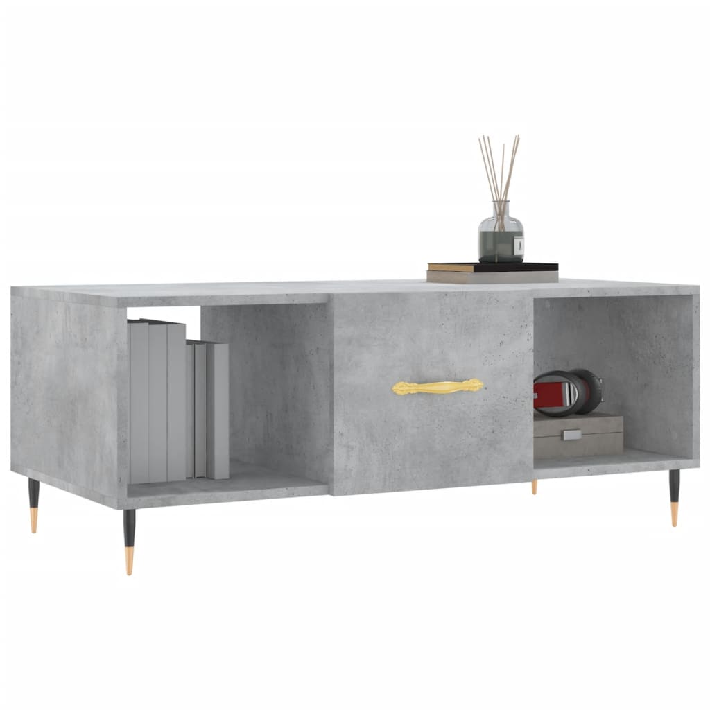 Table basse gris béton 102x50x40 cm bois d’ingénierie - Tables basses