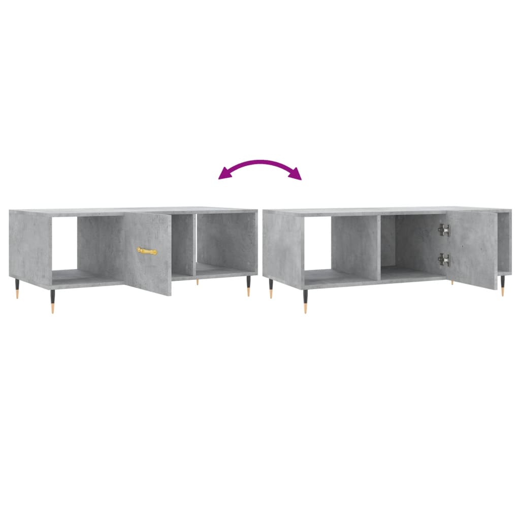 Table basse gris béton 102x50x40 cm bois d’ingénierie - Tables basses