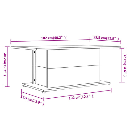 Table basse gris béton 102x55,5x40 cm bois d’ingénierie - Tables basses