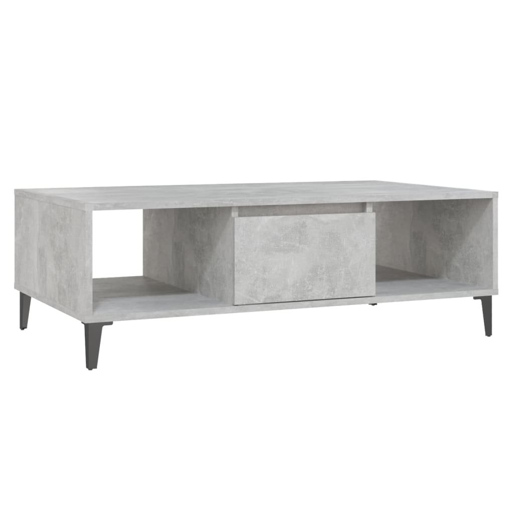Table basse gris béton 103,5x60x35 cm bois d’ingénierie - Tables basses