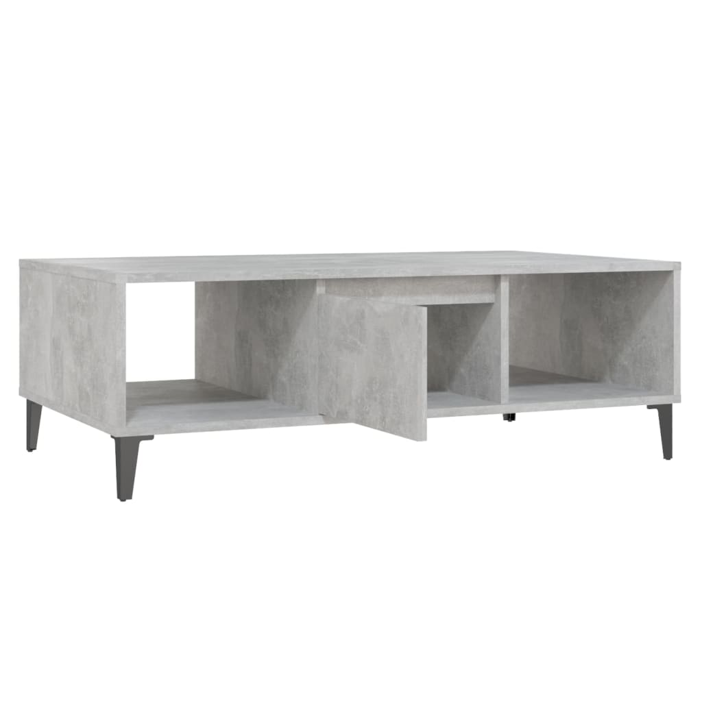 Table basse gris béton 103,5x60x35 cm bois d’ingénierie - Tables basses
