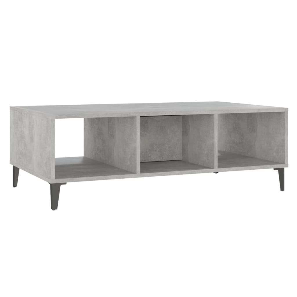 Table basse gris béton 103,5x60x35 cm bois d’ingénierie - Tables basses