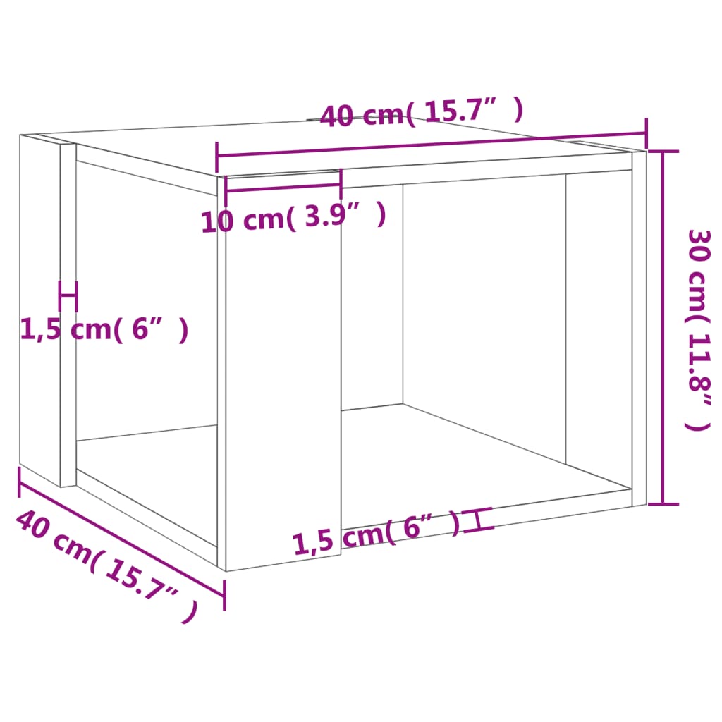 Table basse Gris béton 40x40x30 cm Bois d’ingénierie - Tables basses