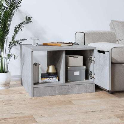 Table basse gris béton 50x50x36 cm bois d’ingénierie - Tables basses
