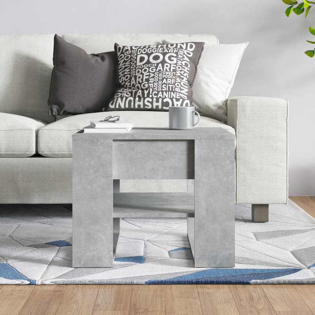 Table basse gris béton 55,5x55x45 cm bois d’ingénierie - Tables basses