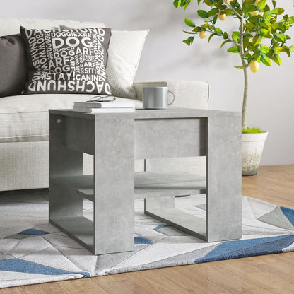 Table basse gris béton 55,5x55x45 cm bois d’ingénierie - Tables basses