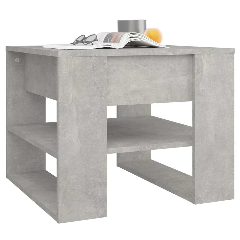 Table basse gris béton 55,5x55x45 cm bois d’ingénierie - Tables basses