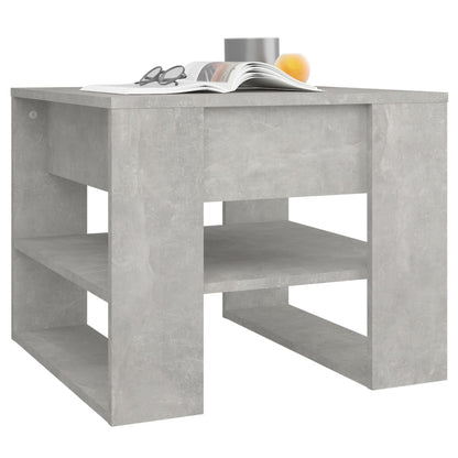 Table basse gris béton 55,5x55x45 cm bois d’ingénierie - Tables basses