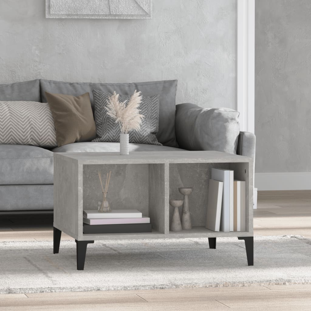 Table basse Gris béton 60x50x36,5 cm Bois d’ingénierie - Tables basses