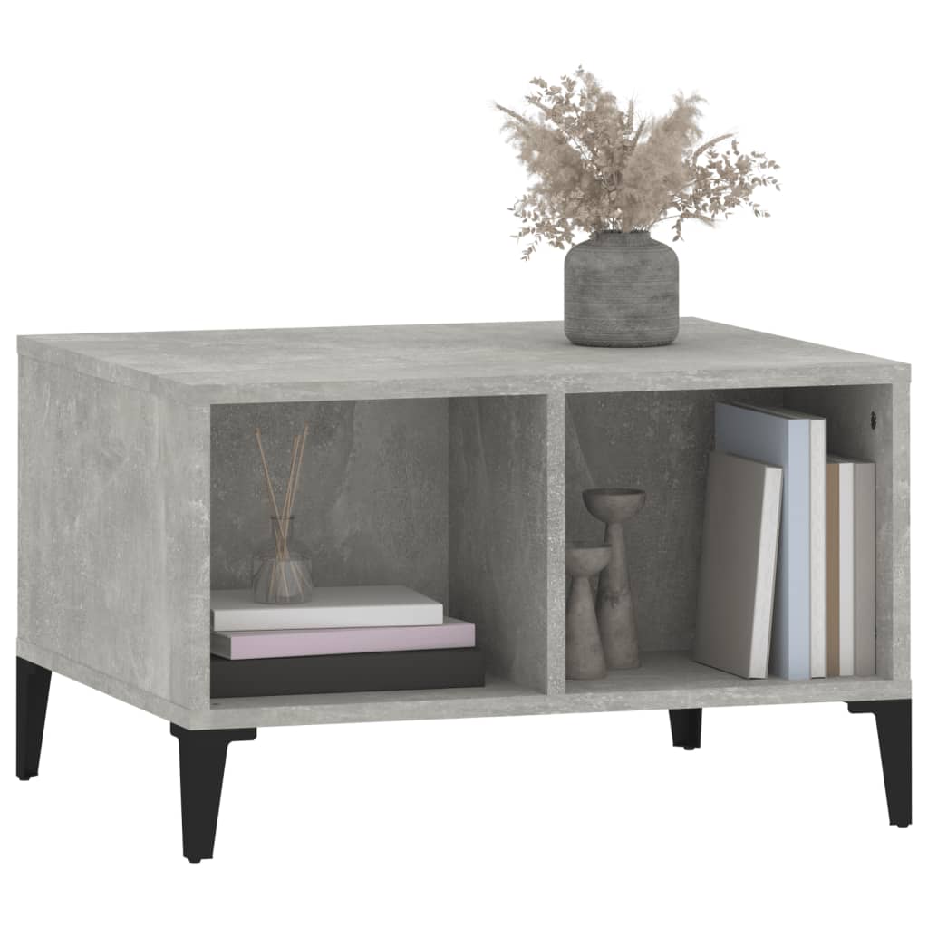 Table basse Gris béton 60x50x36,5 cm Bois d’ingénierie - Tables basses