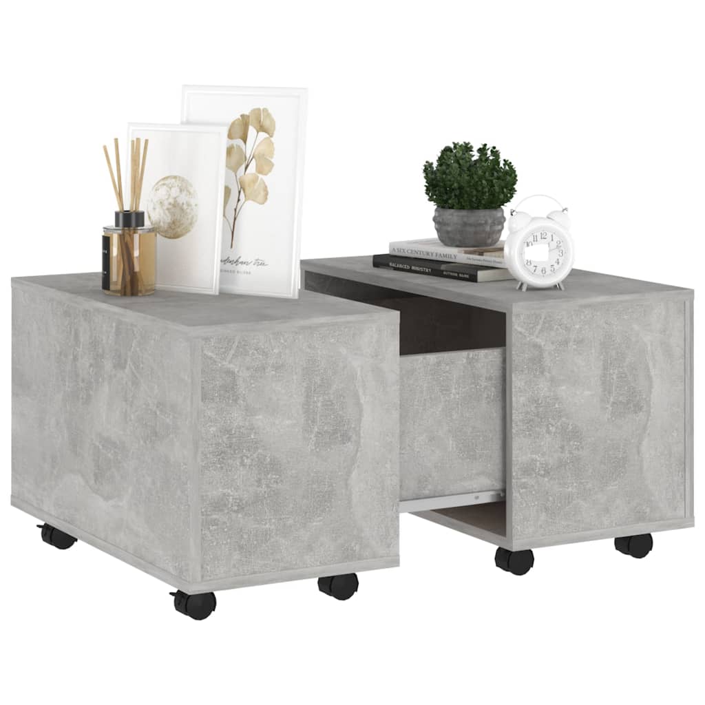 Table basse gris béton 60x60x38 cm bois d’ingénierie - Tables basses