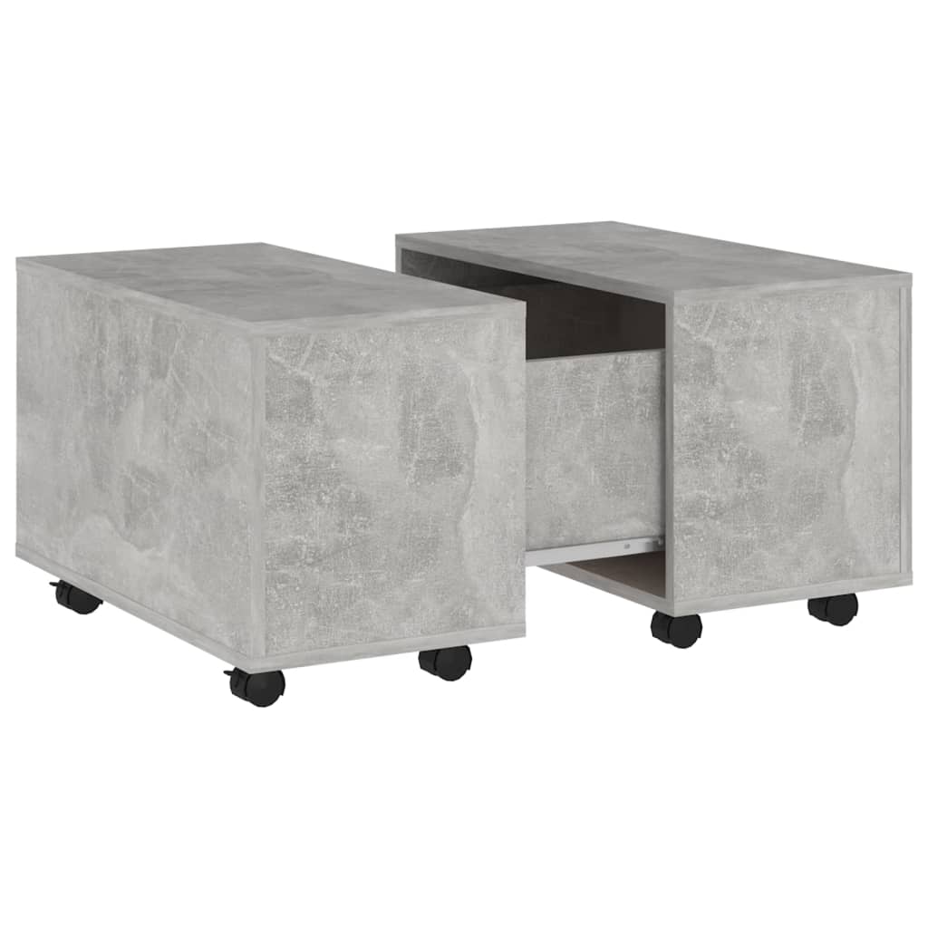 Table basse gris béton 60x60x38 cm bois d’ingénierie - Tables basses