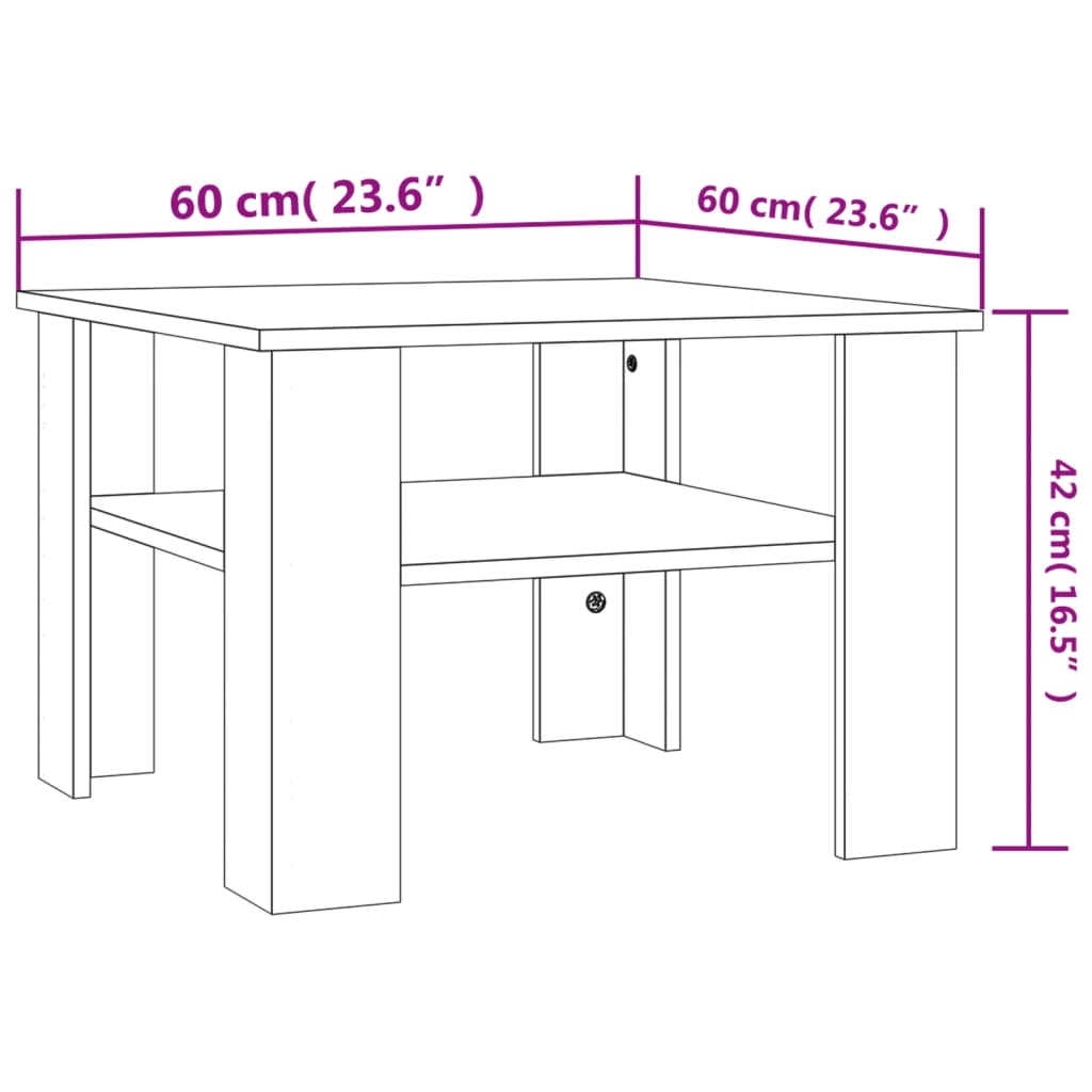 Table basse Gris béton 60x60x42 cm Bois d’ingénierie - Tables basses
