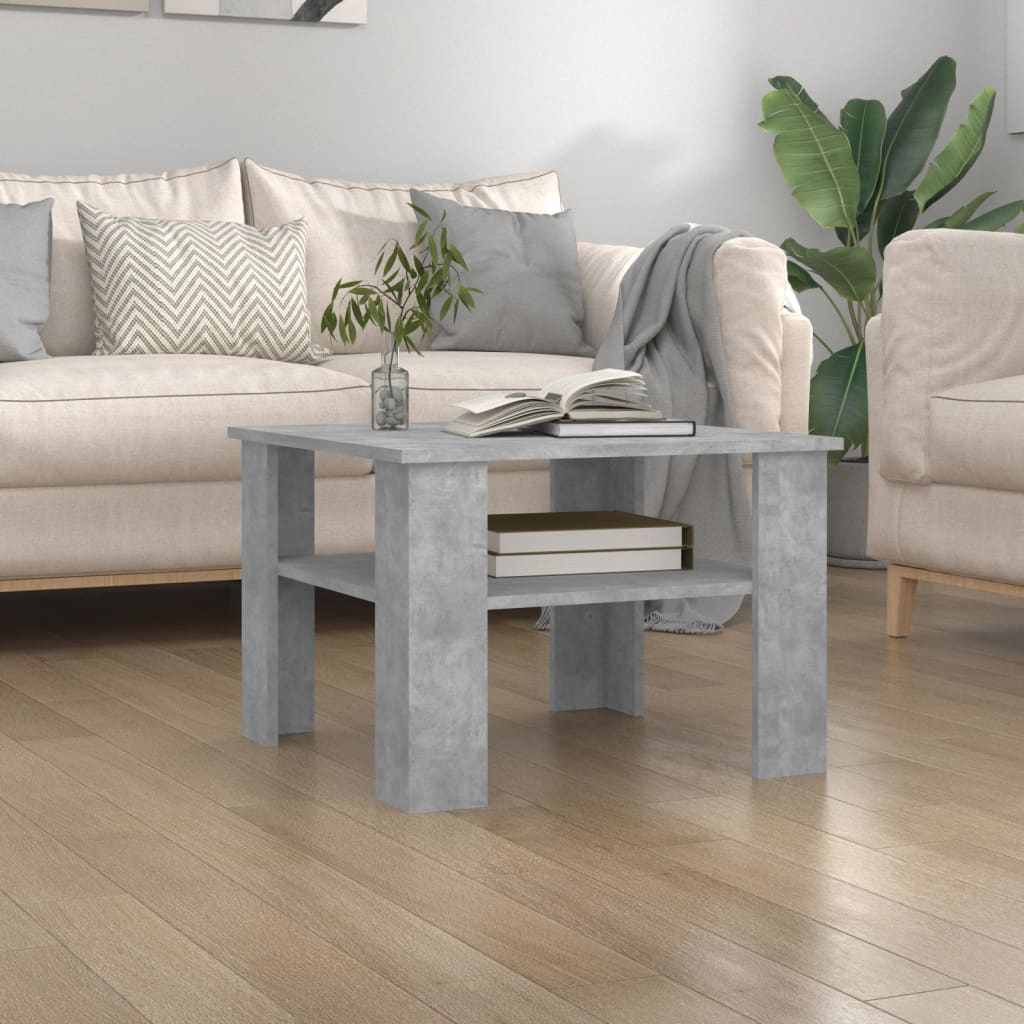 Table basse Gris béton 60x60x42 cm Bois d’ingénierie - Tables basses