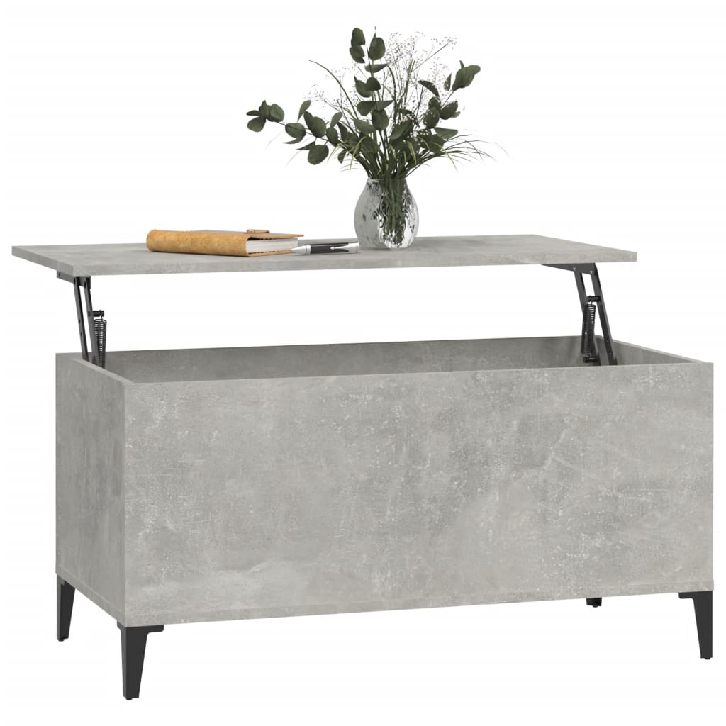 Table basse Gris béton 90x44,5x45 cm Bois d’ingénierie - Tables basses