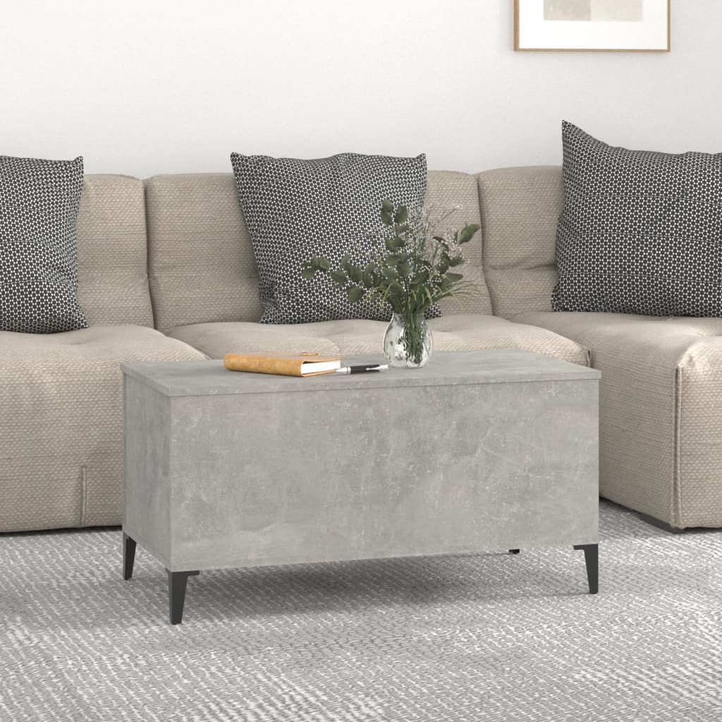 Table basse Gris béton 90x44,5x45 cm Bois d’ingénierie - Tables basses