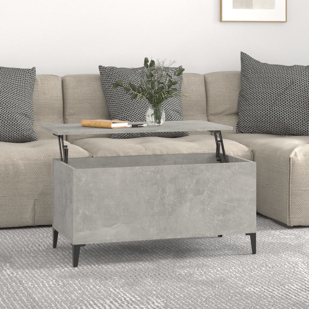 Table basse Gris béton 90x44,5x45 cm Bois d’ingénierie - Tables basses