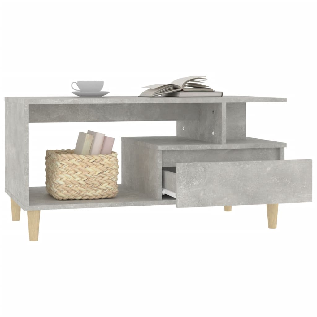 Table basse Gris béton 90x49x45 cm Bois d’ingénierie - Tables basses