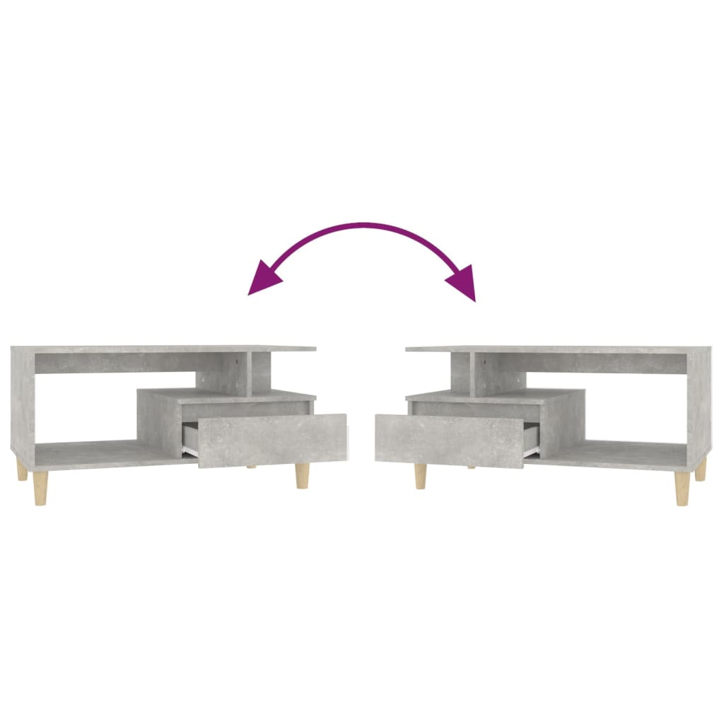 Table basse Gris béton 90x49x45 cm Bois d’ingénierie - Tables basses