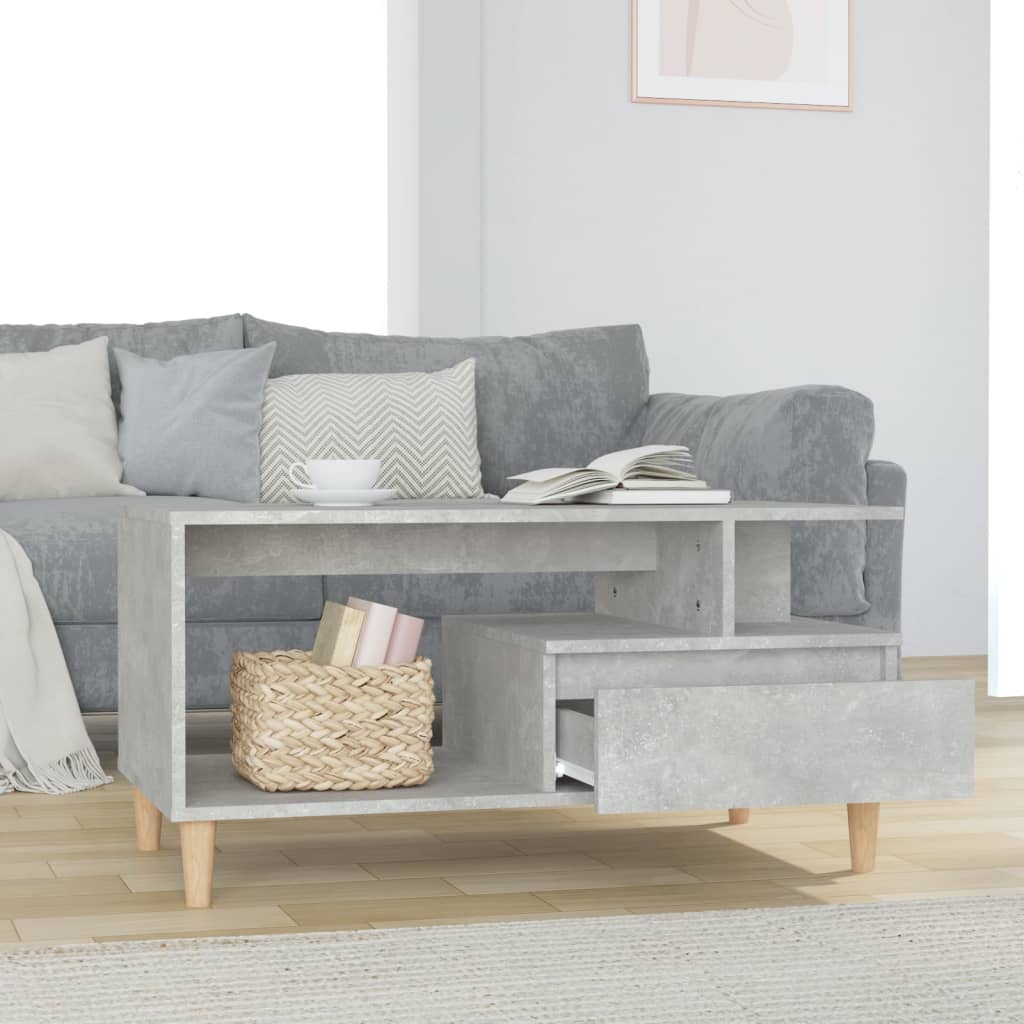 Table basse Gris béton 90x49x45 cm Bois d’ingénierie - Tables basses