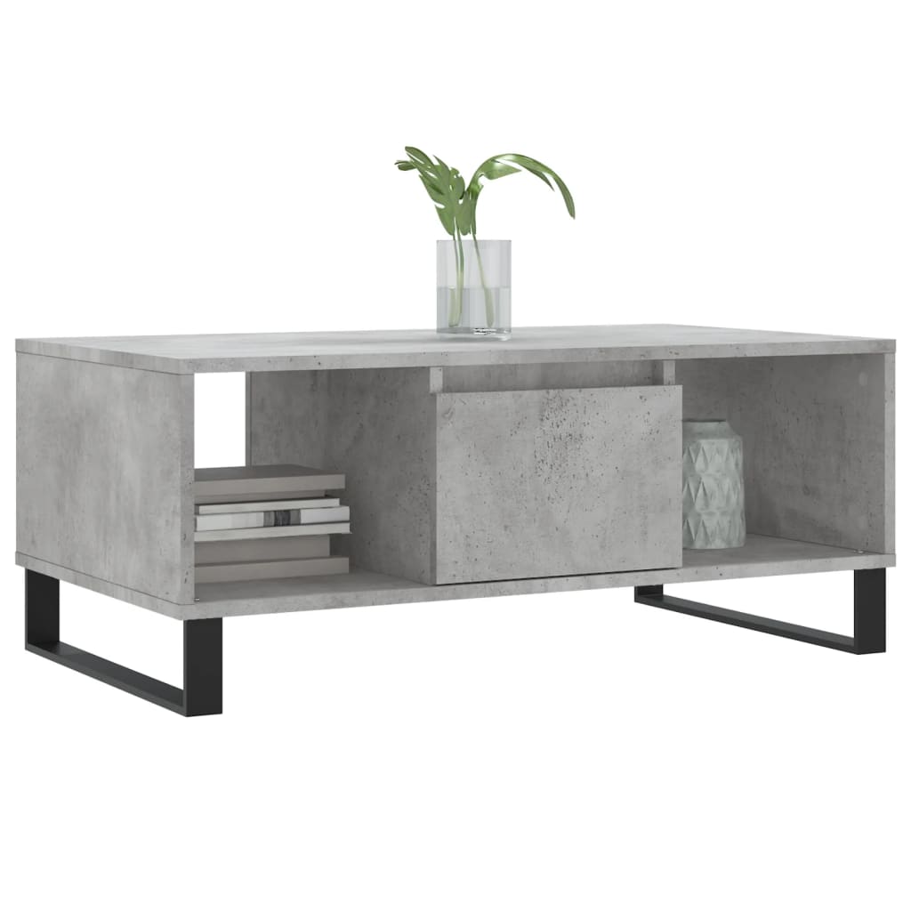 Table basse Gris béton 90x50x36,5 cm Bois d’ingénierie - Tables basses