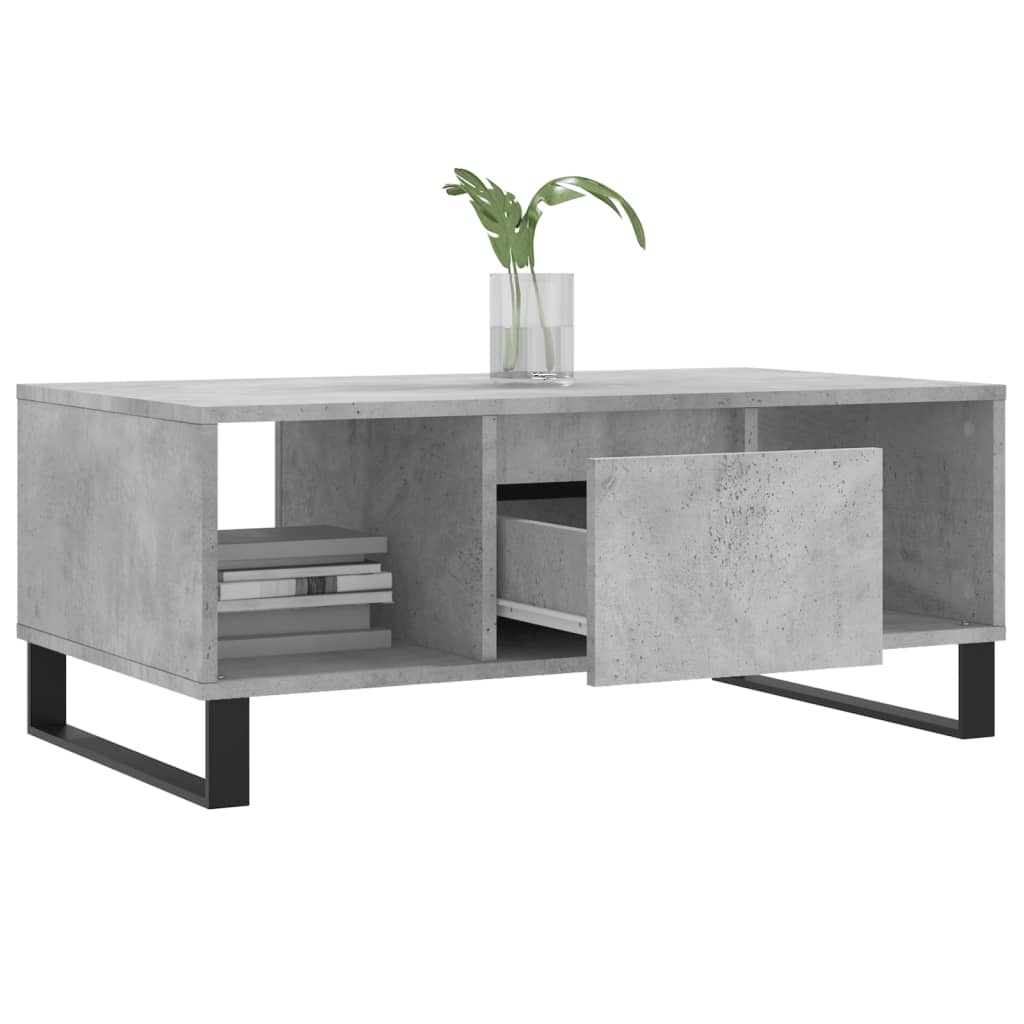 Table basse Gris béton 90x50x36,5 cm Bois d’ingénierie - Tables basses