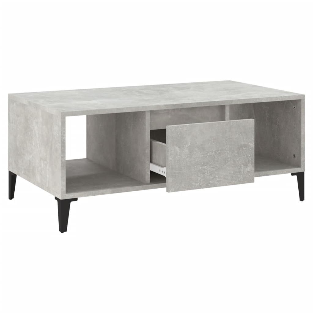 Table basse Gris béton 90x50x36,5 cm Bois d’ingénierie - Tables basses