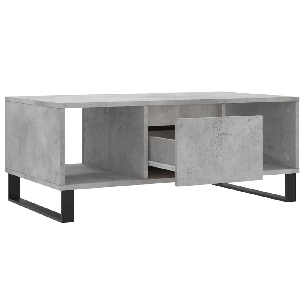 Table basse Gris béton 90x50x36,5 cm Bois d’ingénierie - Tables basses