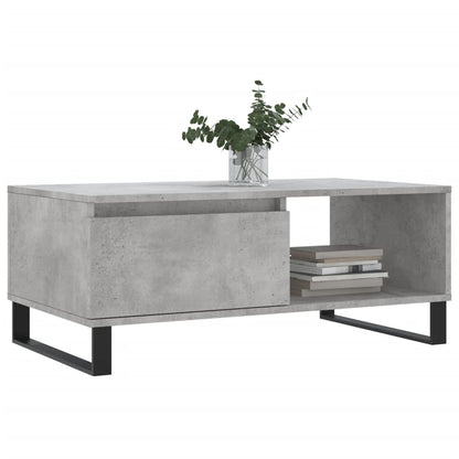 Table basse Gris béton 90x50x36,5 cm Bois d’ingénierie - Tables basses