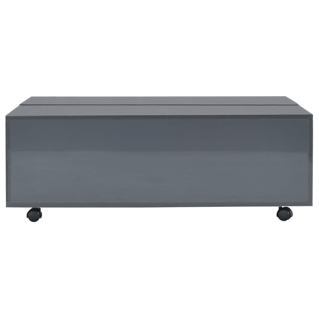 Table basse Gris brillant 100x100x35 cm - Tables basses