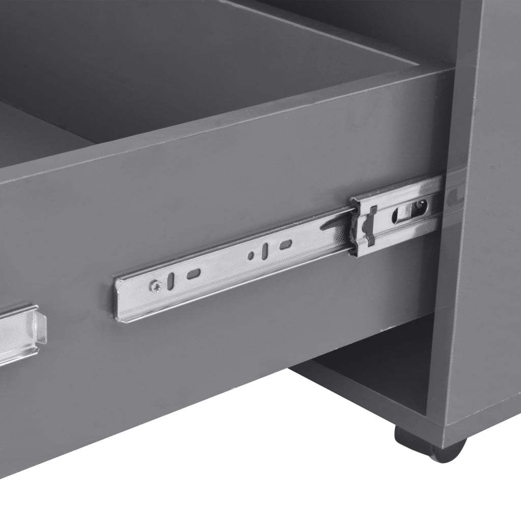 Table basse Gris brillant 100x100x35 cm - Tables basses