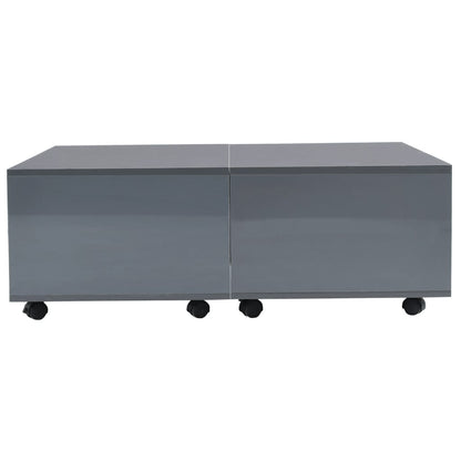 Table basse Gris brillant 100x100x35 cm - Tables basses