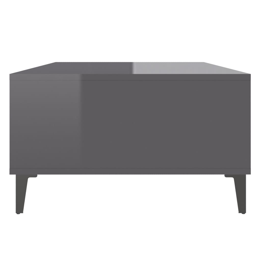 Table basse gris brillant 103,5x60x35 cm bois d’ingénierie - Tables basses