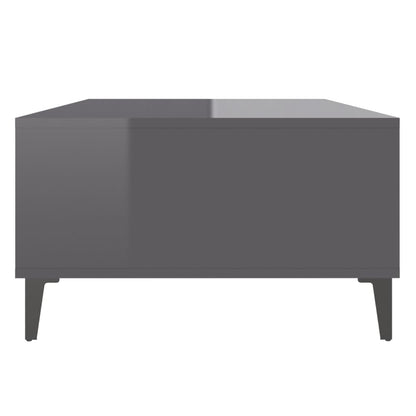 Table basse gris brillant 103,5x60x35 cm bois d’ingénierie - Tables basses