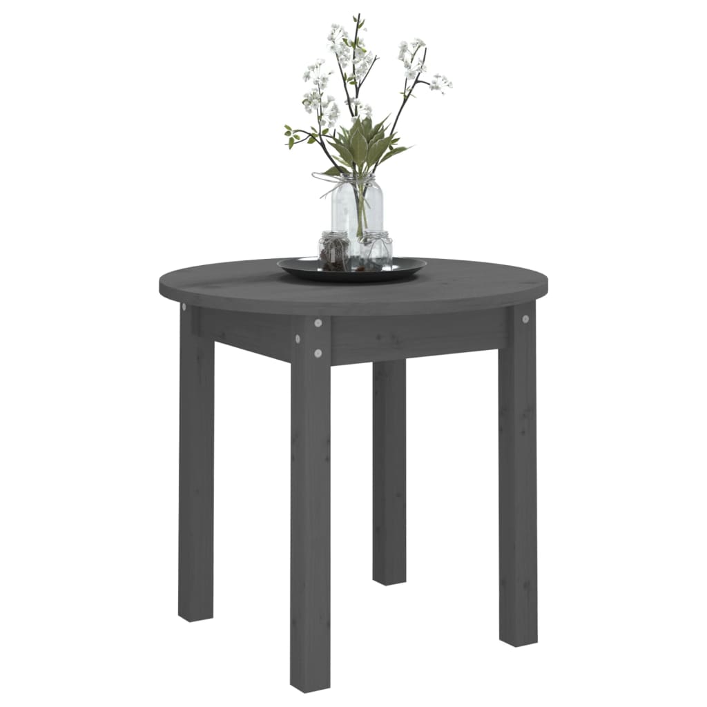 Table basse Gris Ø 45x40 cm Bois massif de pin - Tables basses