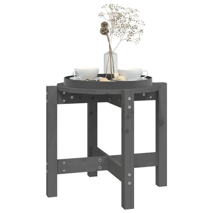 Table basse Gris Ø 52,5x45 cm Bois massif de pin - Tables basses