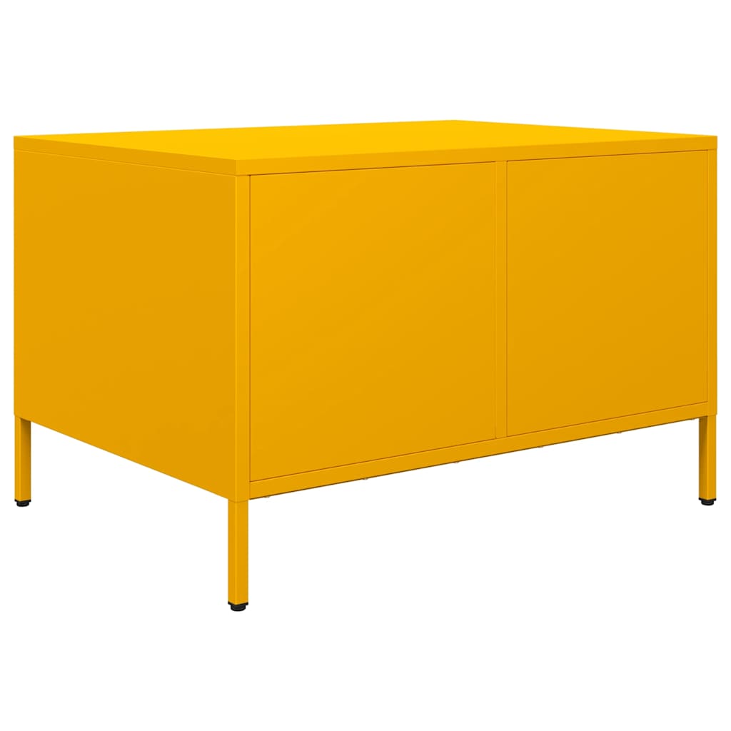 Table basse jaune moutarde 68,5x50x43,5 cm acier laminé à froid - Tables basses
