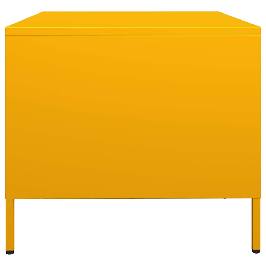 Table basse jaune moutarde 68,5x50x43,5 cm acier laminé à froid - Tables basses