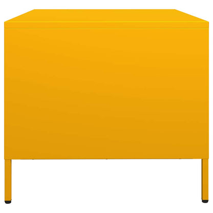 Table basse jaune moutarde 68,5x50x43,5 cm acier laminé à froid - Tables basses