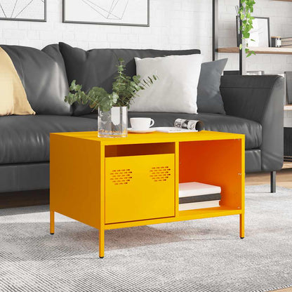 Table basse jaune moutarde 68,5x50x43,5 cm acier laminé à froid - Tables basses