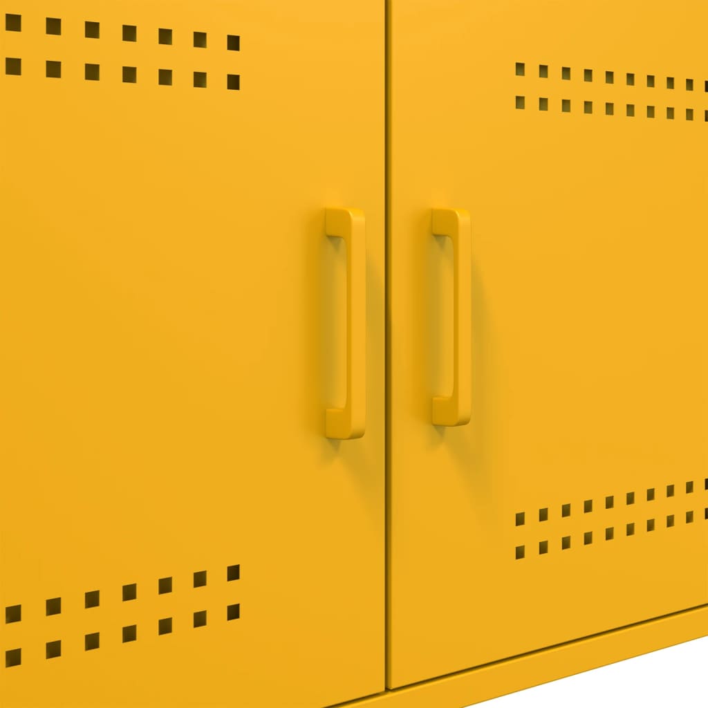 Table basse jaune moutarde 68x50x50,5 cm acier - Tables basses