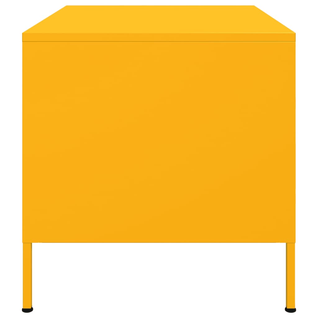 Table basse jaune moutarde 68x50x50,5 cm acier - Tables basses