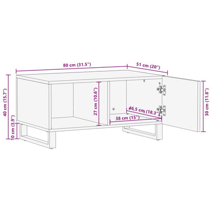 Table basse marron 80x51x40 cm bois de massif manguier - Tables basses