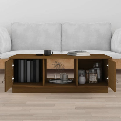 Table basse Marron miel 100x50x35 cm Bois massif de pin - Tables basses
