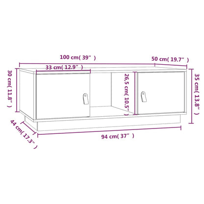 Table basse Marron miel 100x50x35 cm Bois massif de pin - Tables basses