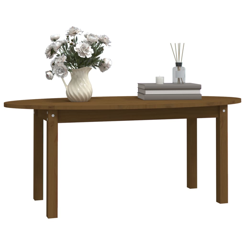 Table basse Marron miel 110x55x45 cm Bois massif de pin - Tables basses