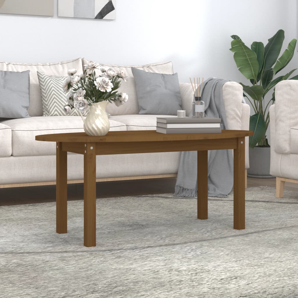 Table basse Marron miel 110x55x45 cm Bois massif de pin - Tables basses