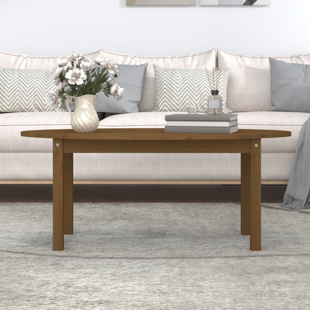 Table basse Marron miel 110x55x45 cm Bois massif de pin - Tables basses