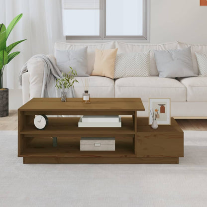 Table basse Marron miel 120x50x40,5 cm Bois massif de pin - Tables basses