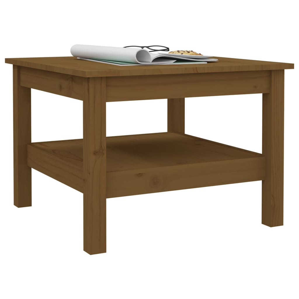 Table basse Marron miel 55x55x40 cm Bois massif de pin - Tables basses